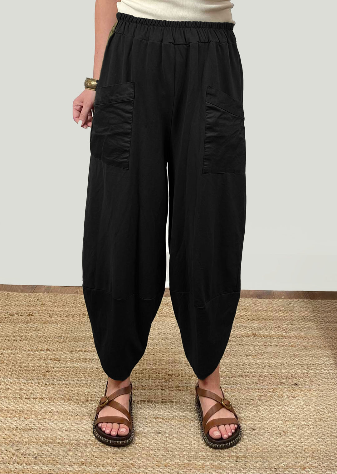 Black Jersey Barrel pants 