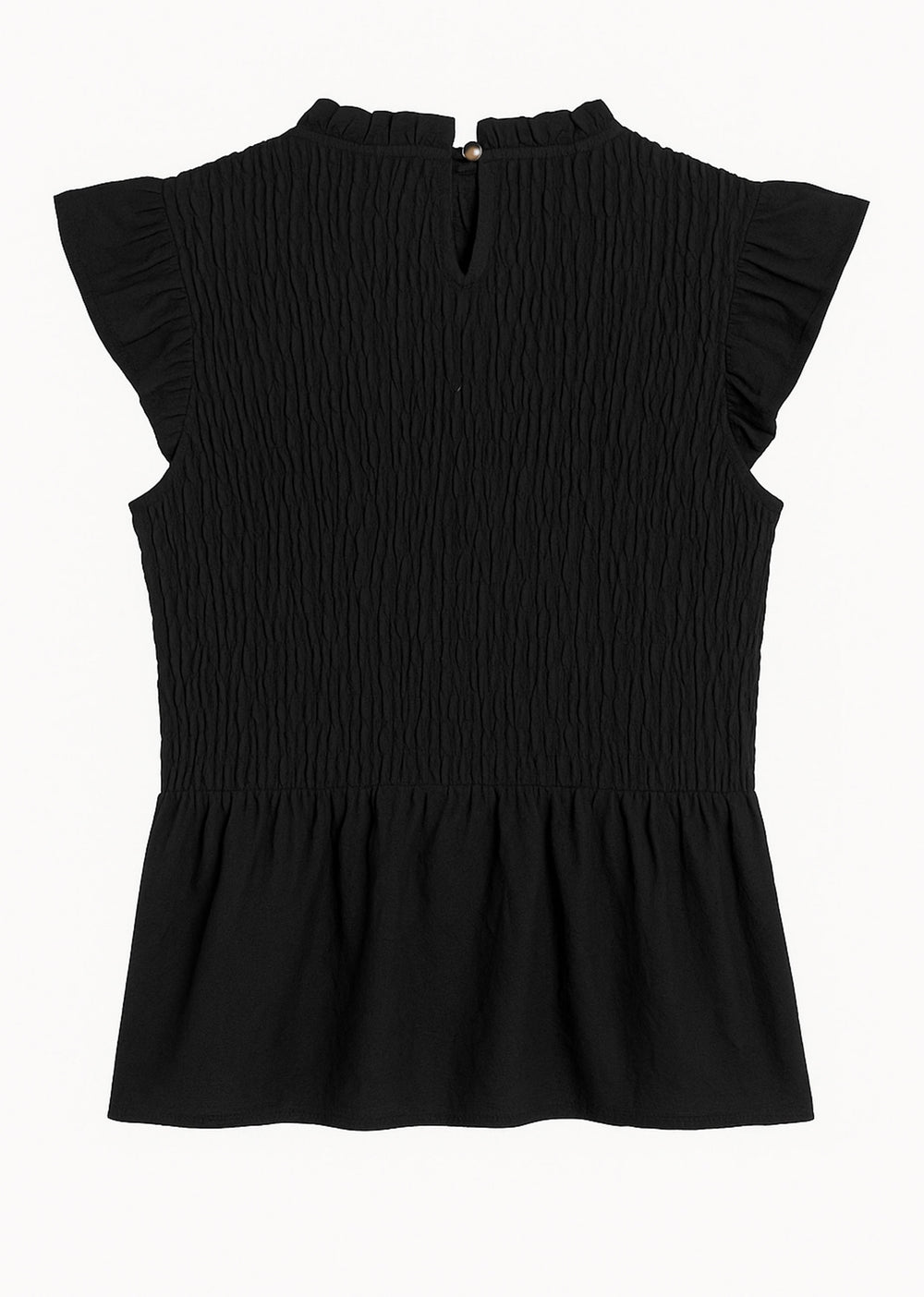 Black Shirred Top