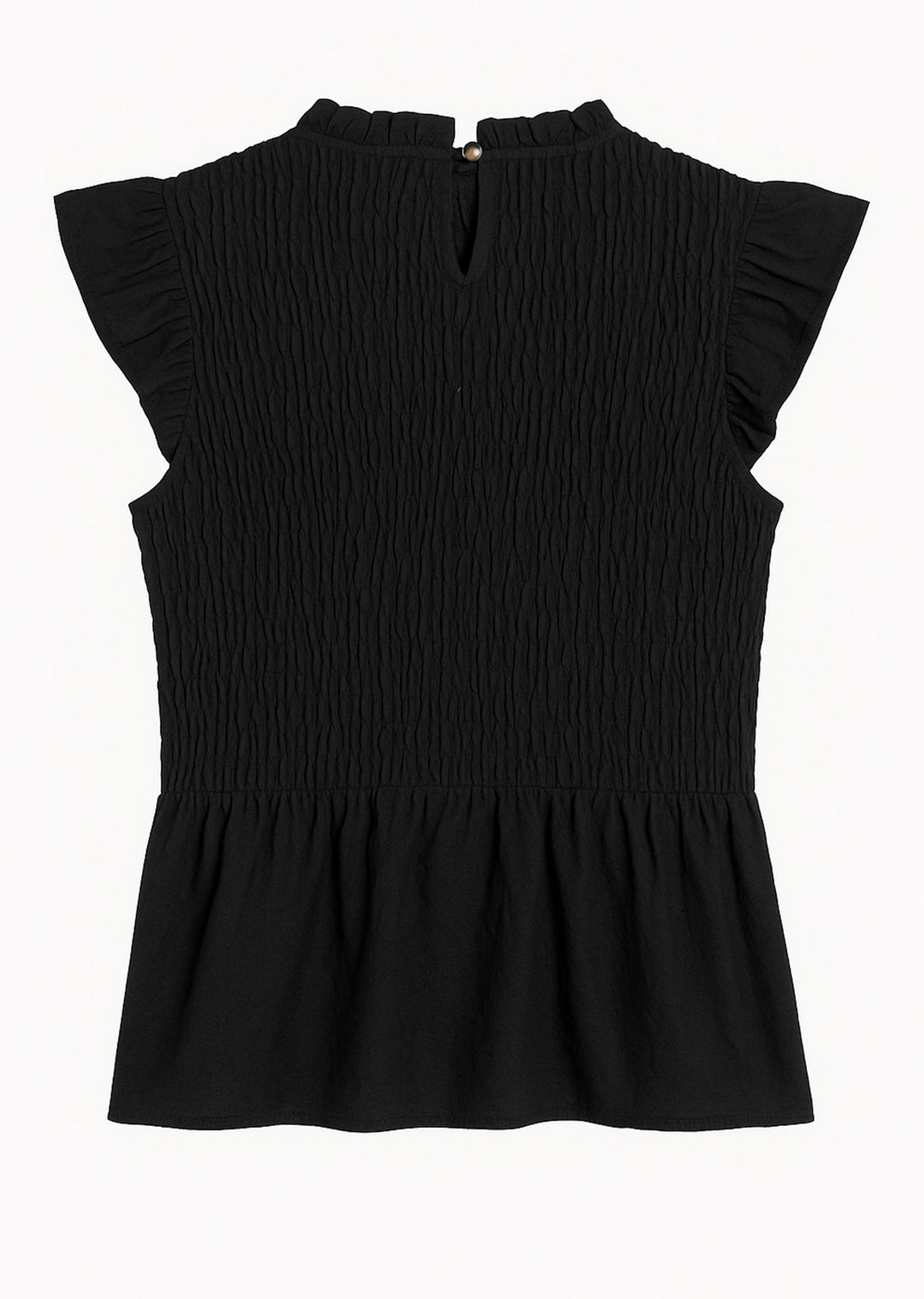 Black Shirred Top
