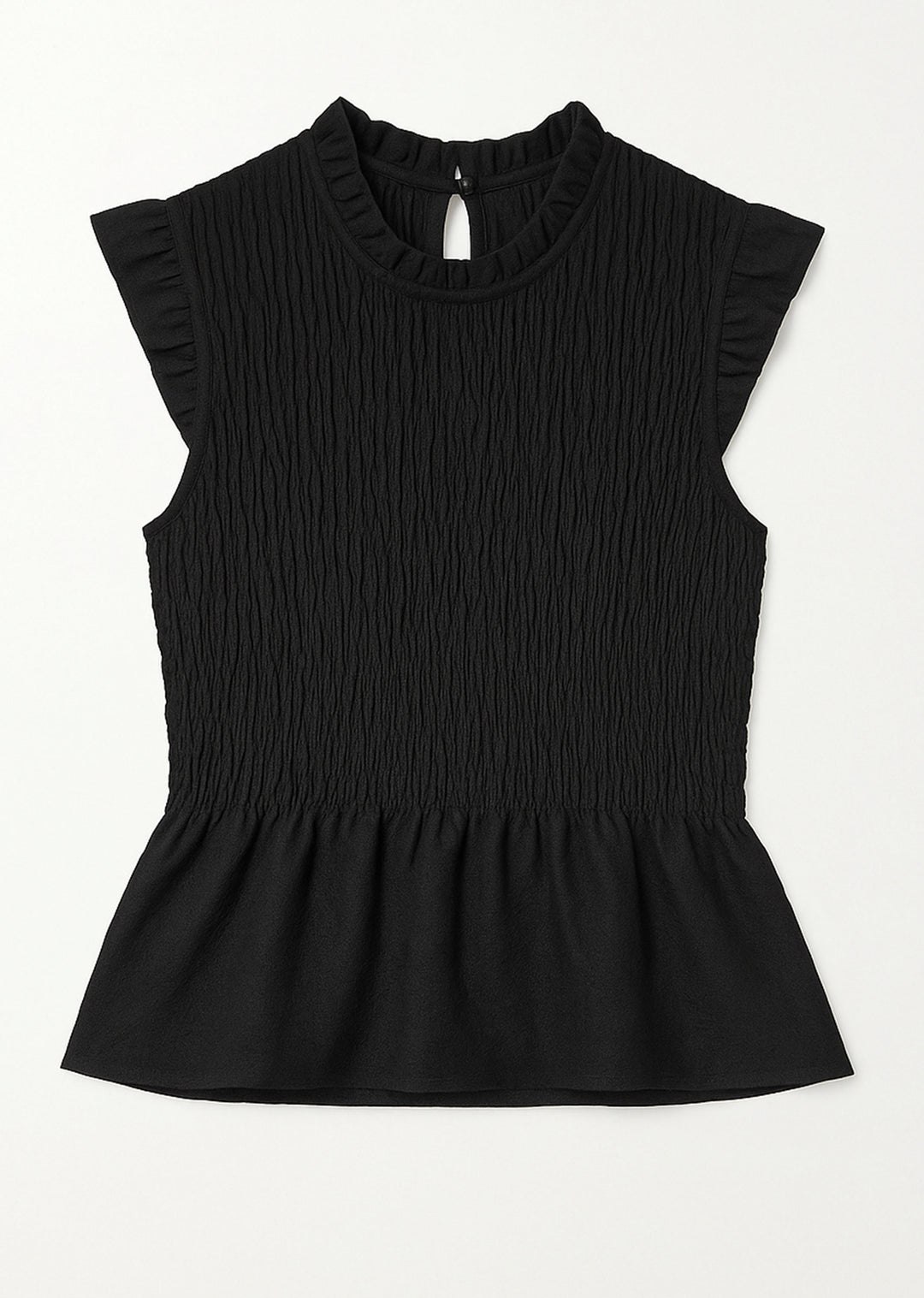 Black Shirred Top