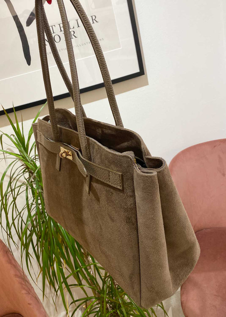Brigitte Messenger Tote Bag Taupe