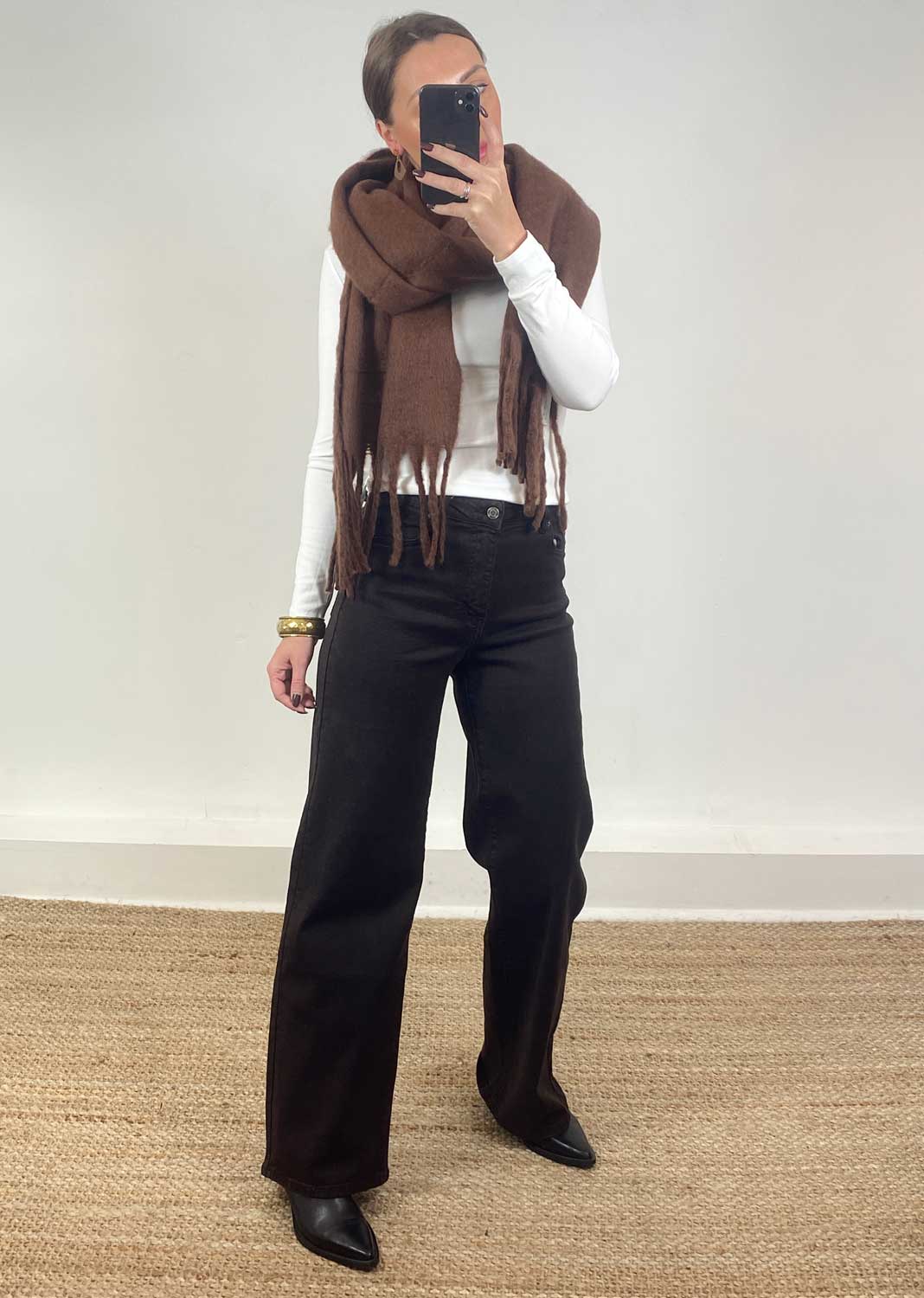  Wide Leg Jeans Brown