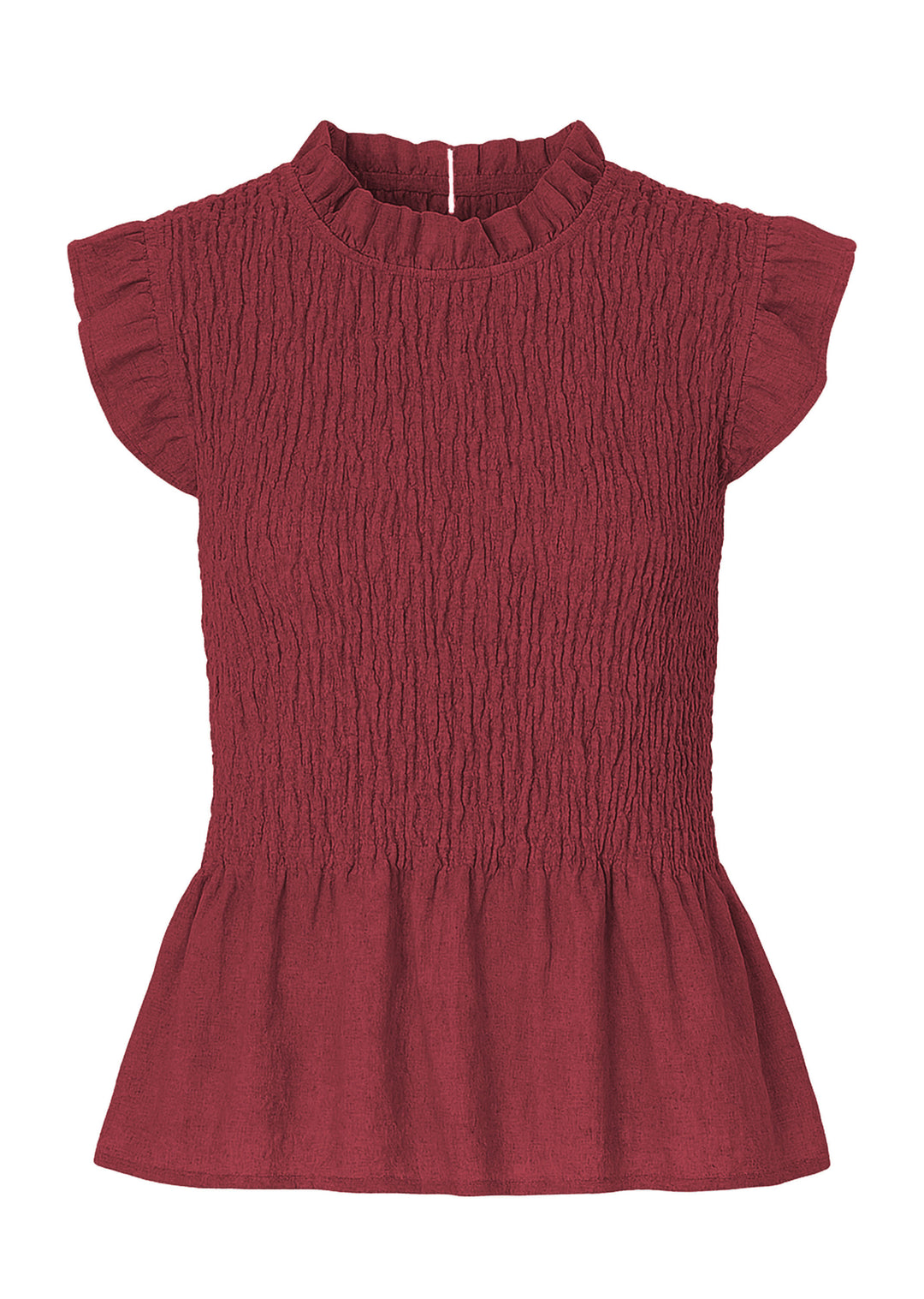 Burgundy Shirred Top