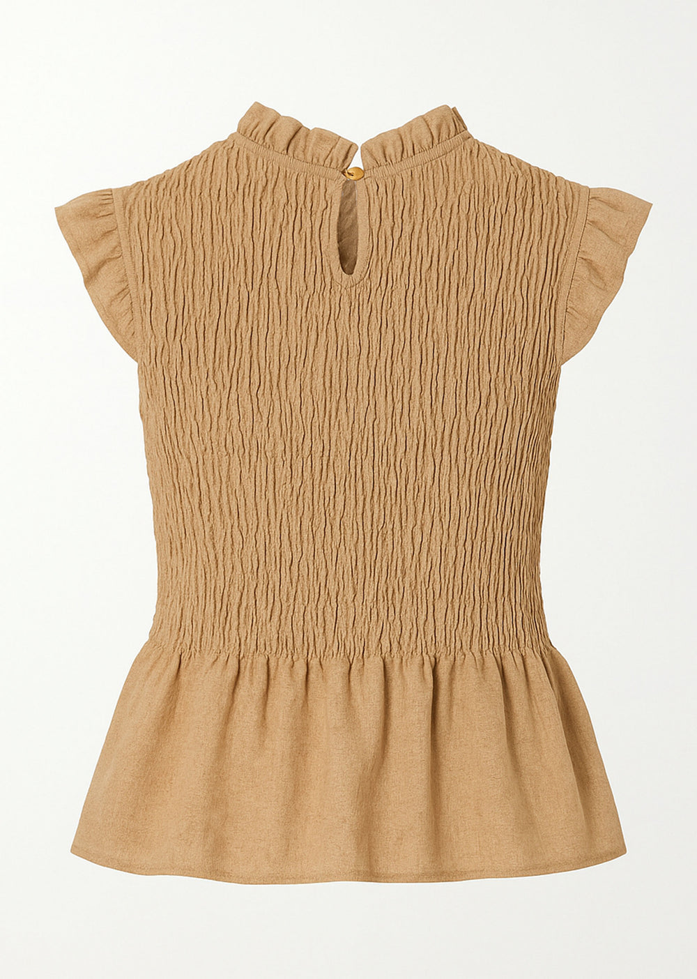 Camel Shirred Top
