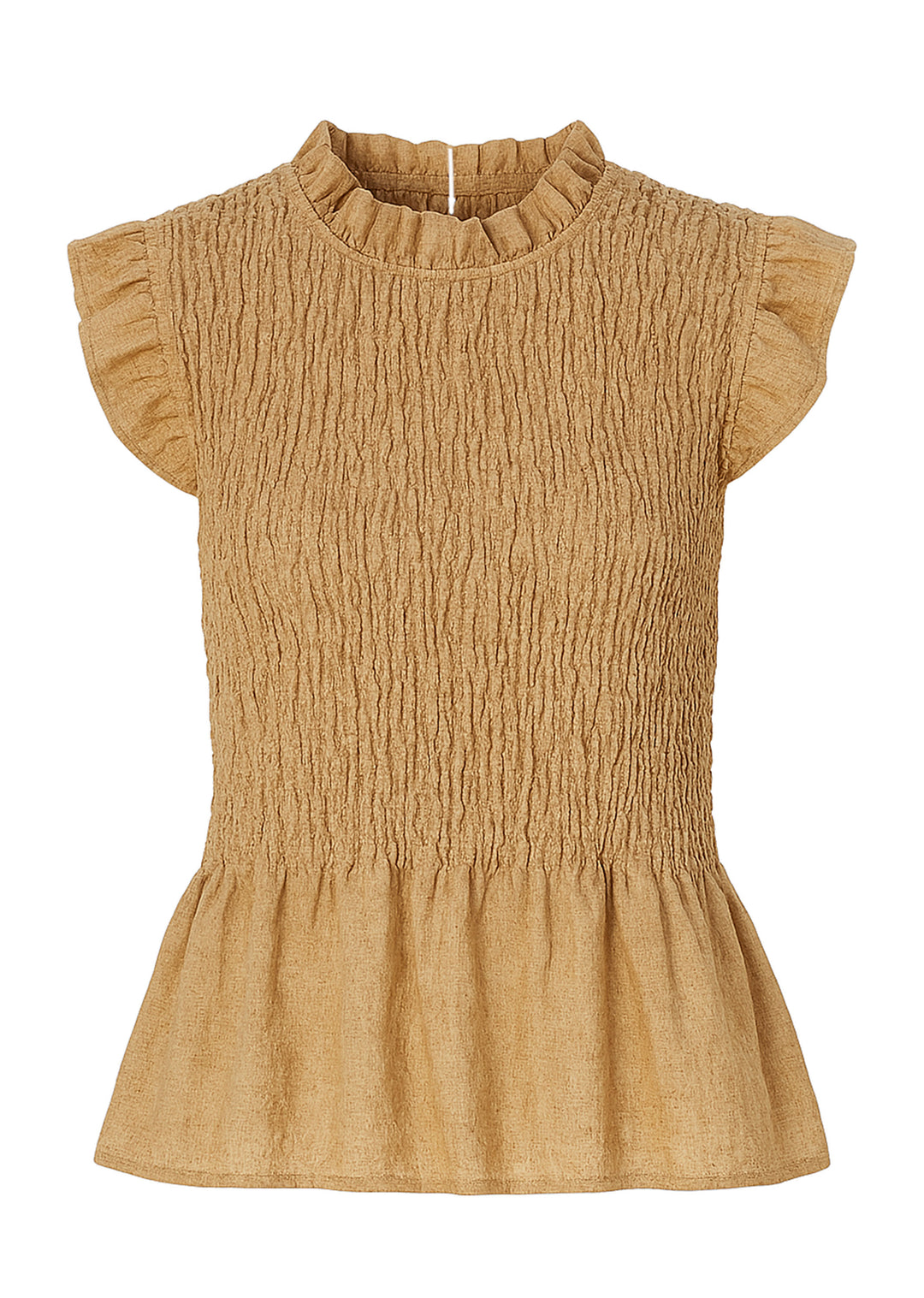 Camel Shirred Top
