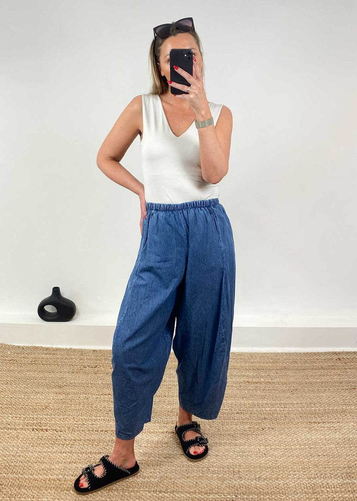 Chiara Chambray Barrel Pants