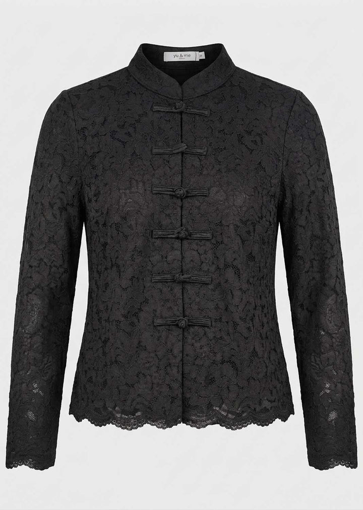 Clara Lace Mandarin Blouse