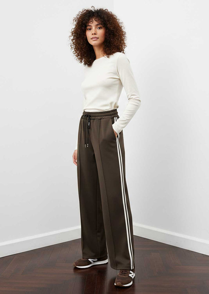 Cory Side Stripe Track Pants Chocolate