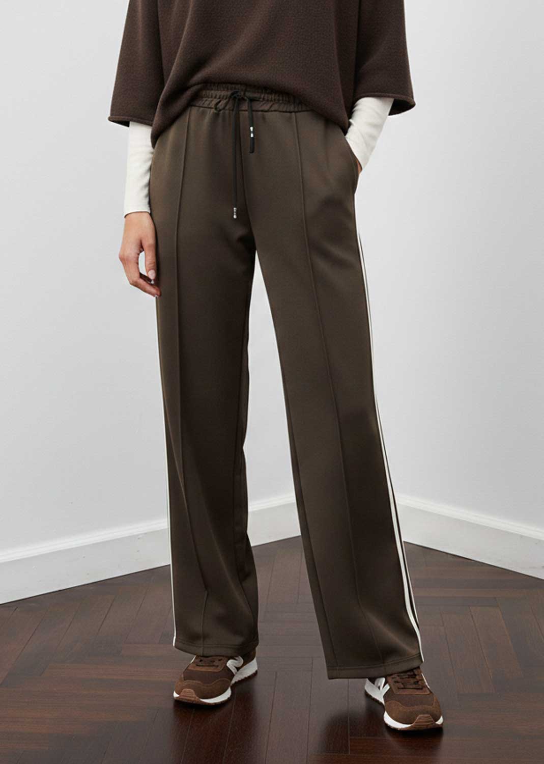 Cory Side Stripe Track Pants Chocolate