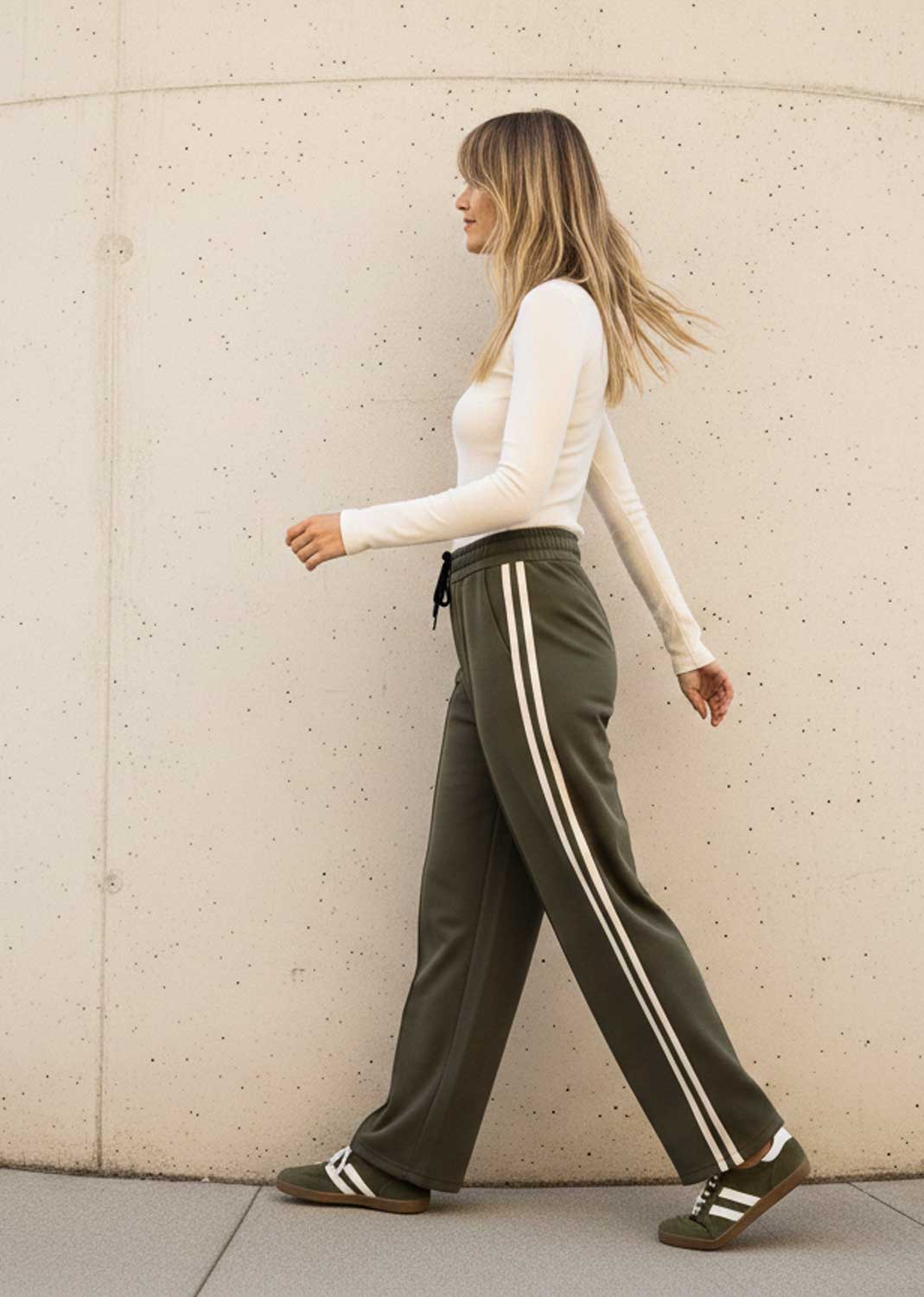 Cory Side Stripe Track Pants Khaki