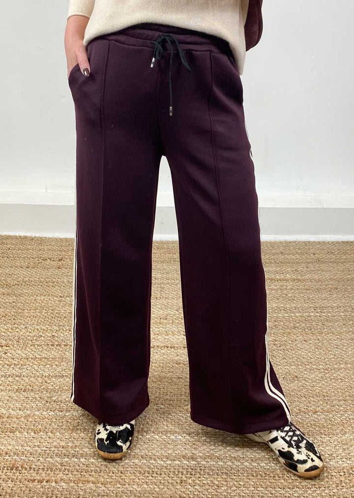 Cory Side Stripe Track Pants Plum