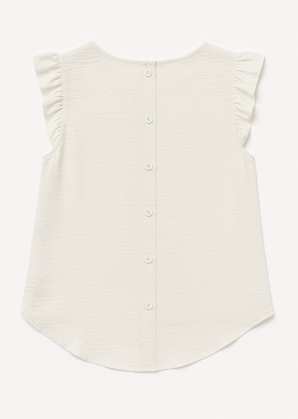 Cream Button Back Top