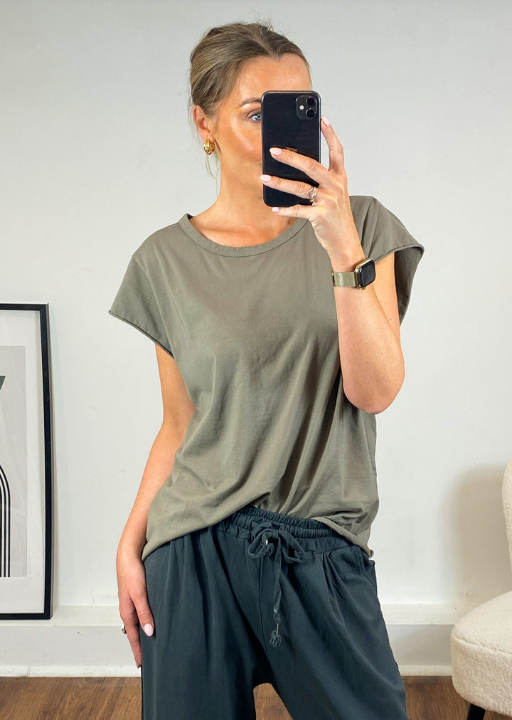 Taupe TSHIRT TOP