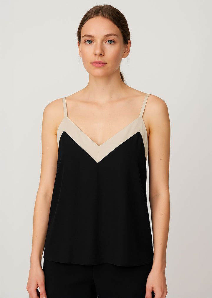 Denise Single Contrast Cami in Black