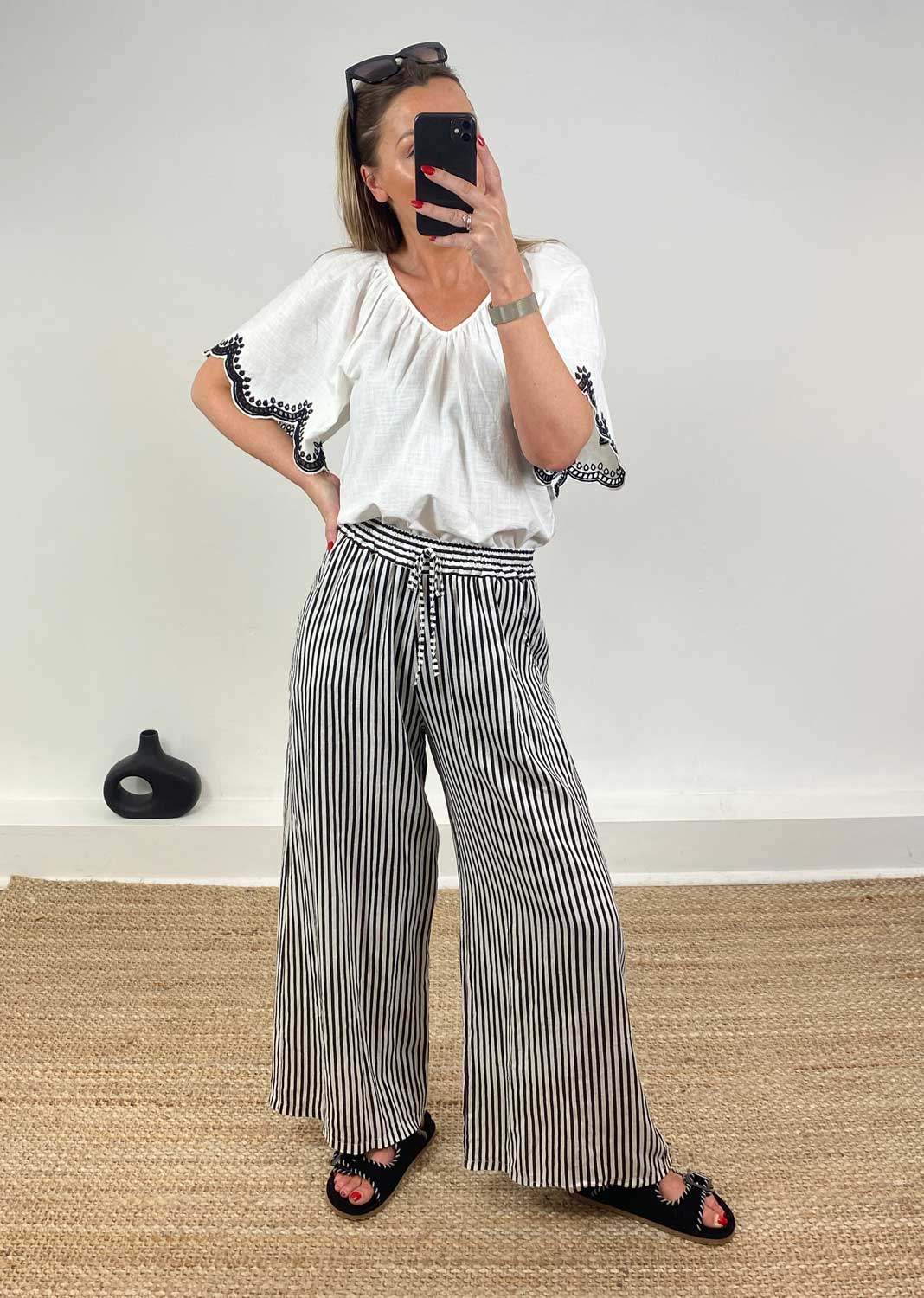 Diana Embroidered Top in White