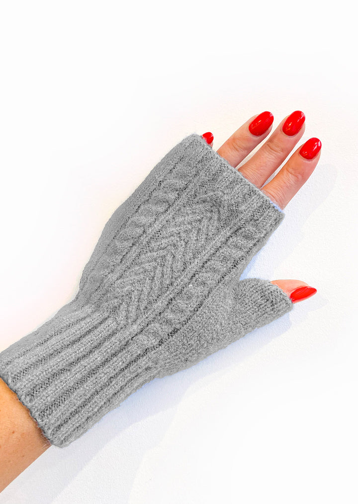 Grey Knit Mittens