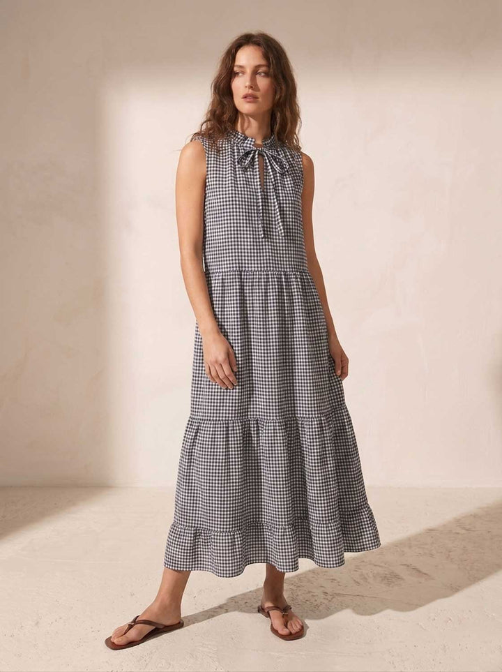 Navy and white Gingham Dress
