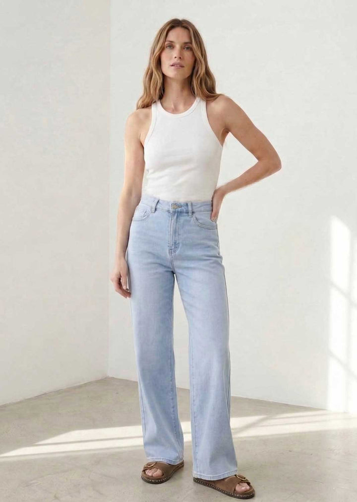 Lara Dad Fit Jeans Pale Bue