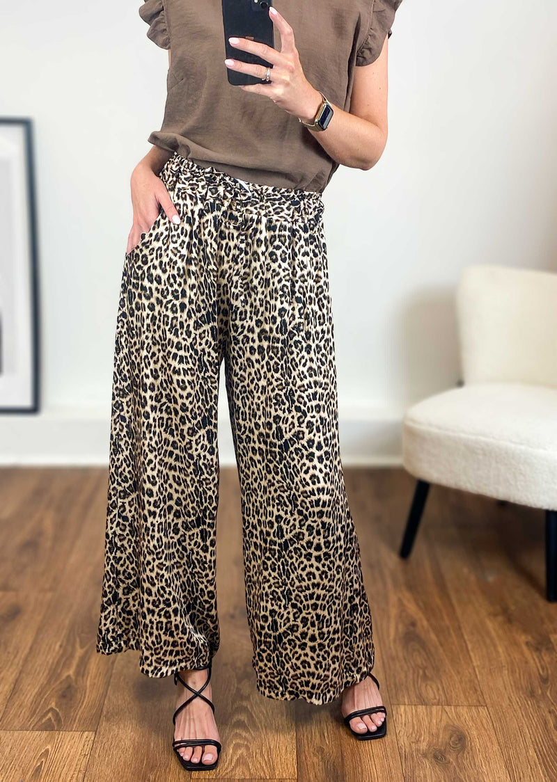 LEOPARD SILK PANTS