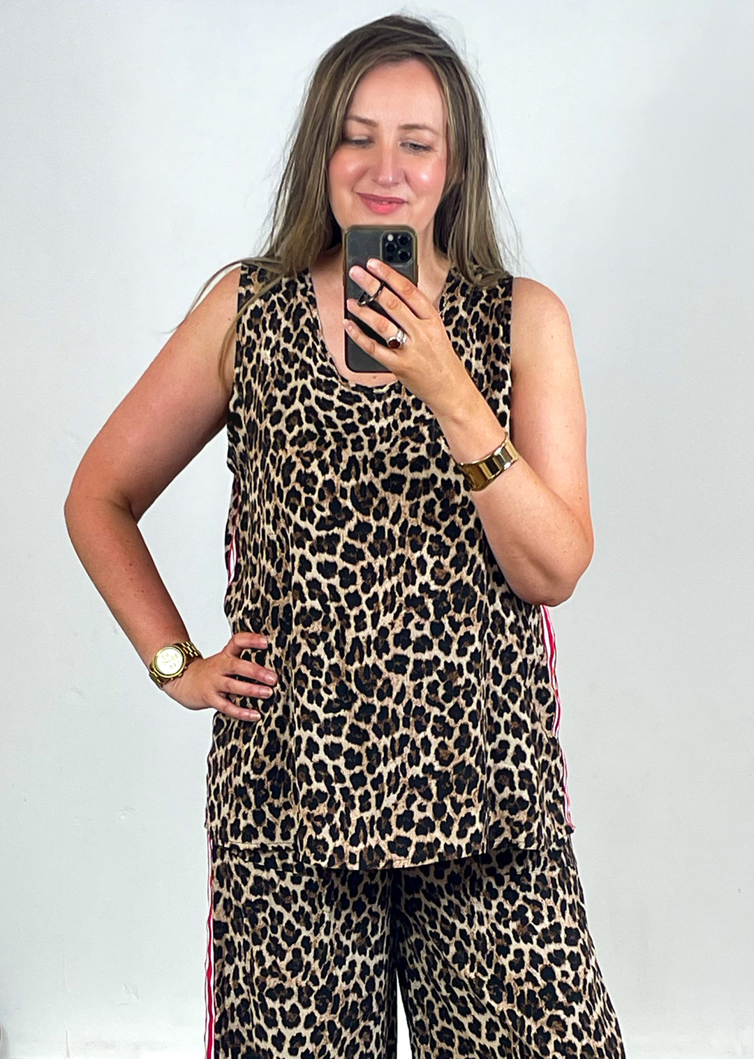 leopard Side Tie Top