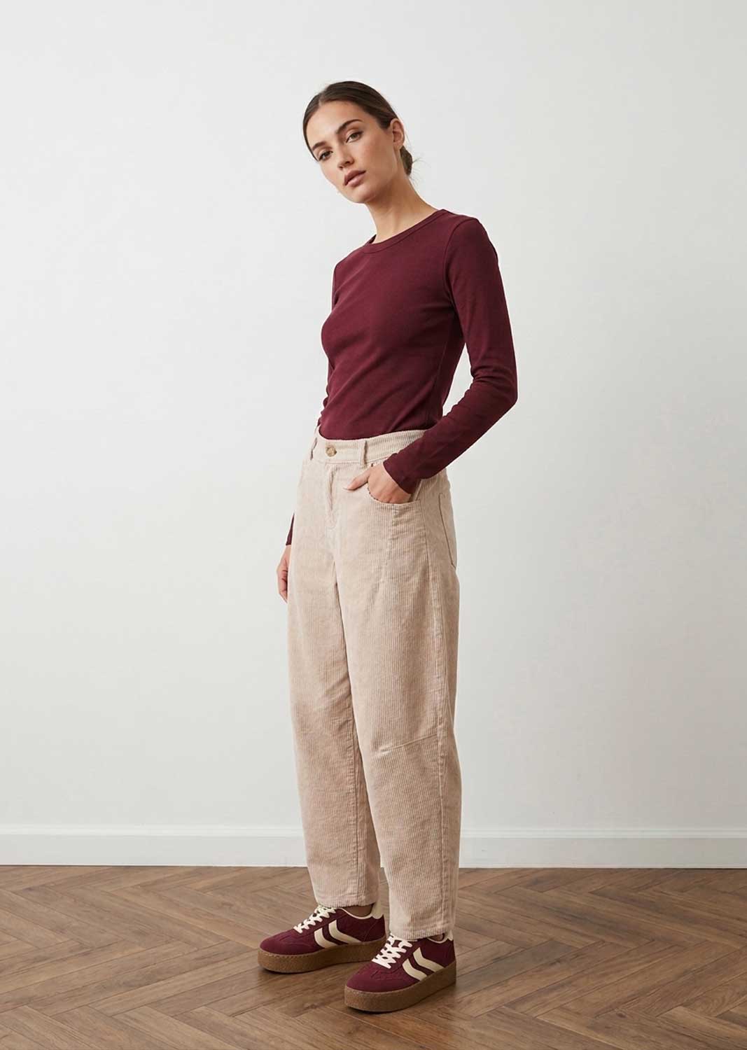 Lora Burgundy Base Layer Top
