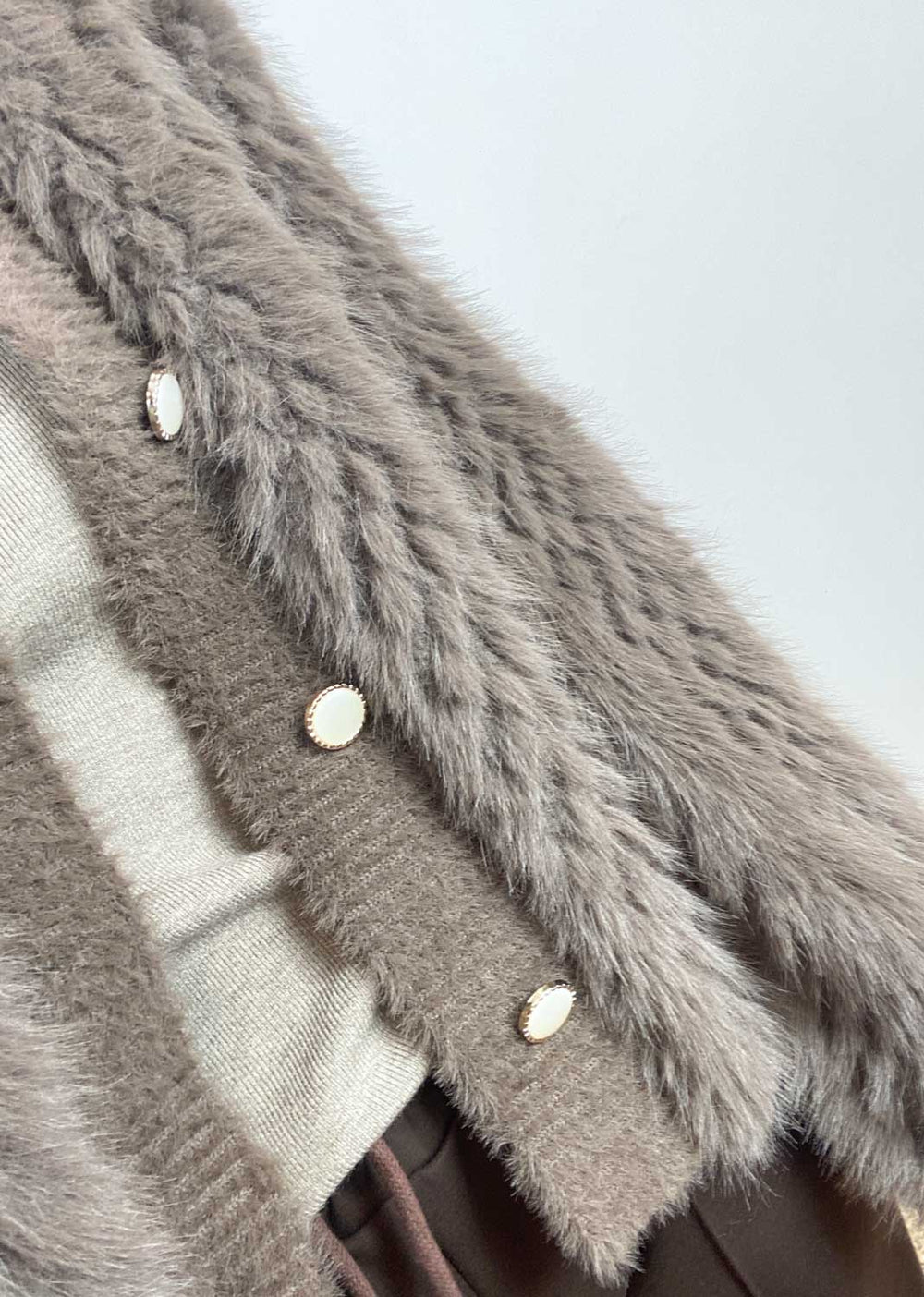 Faux Fur Jacket Taupe