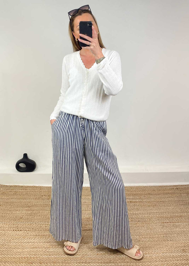 Lux Pointelle Cardigan in Ivory