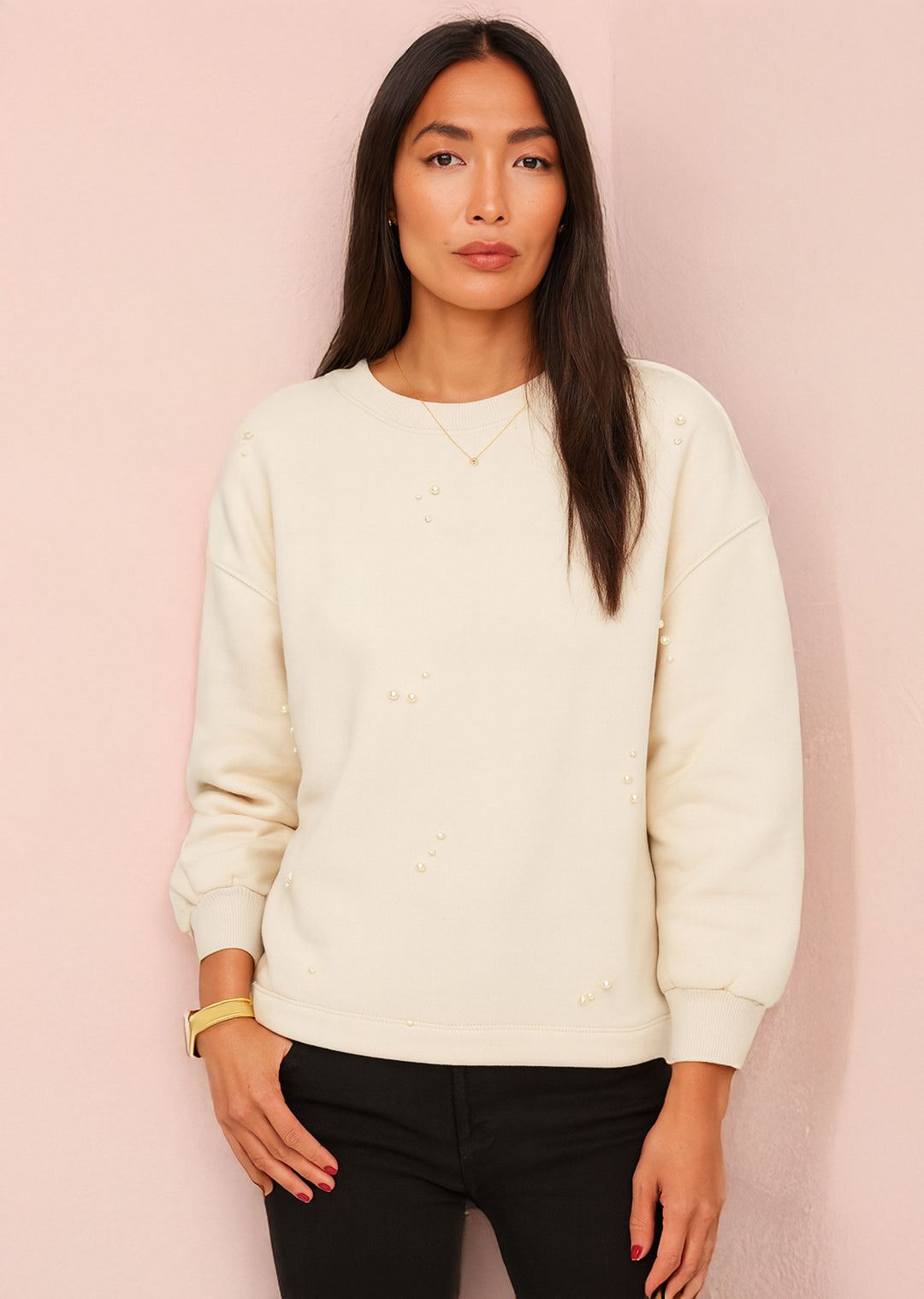 Cream Pearl Sweater