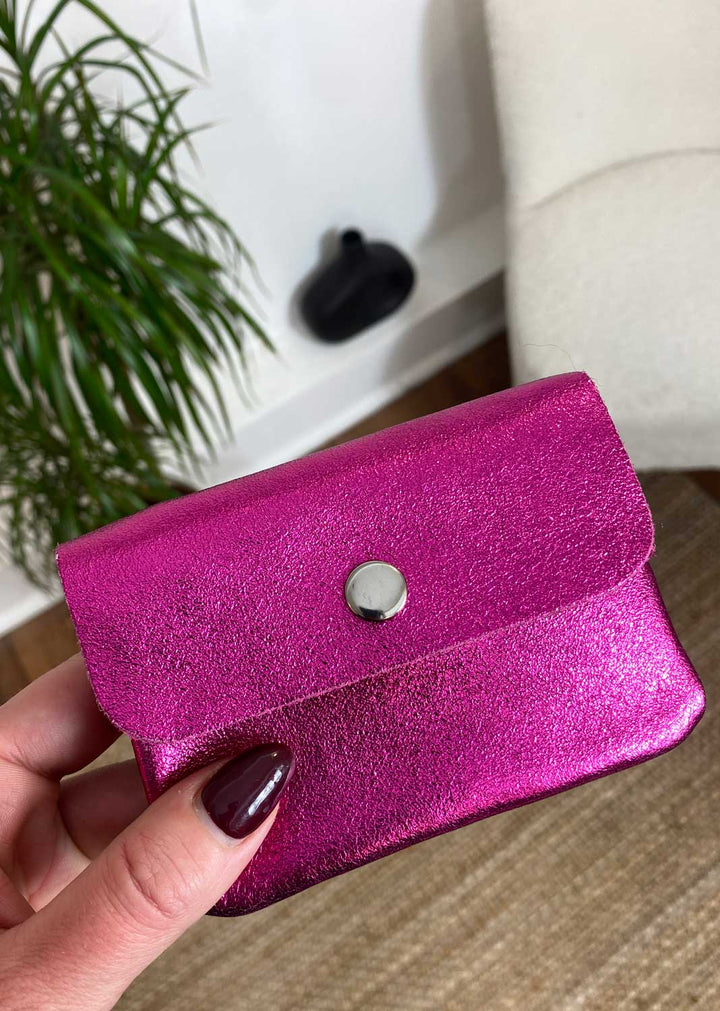 Metallic Small Leather Purse