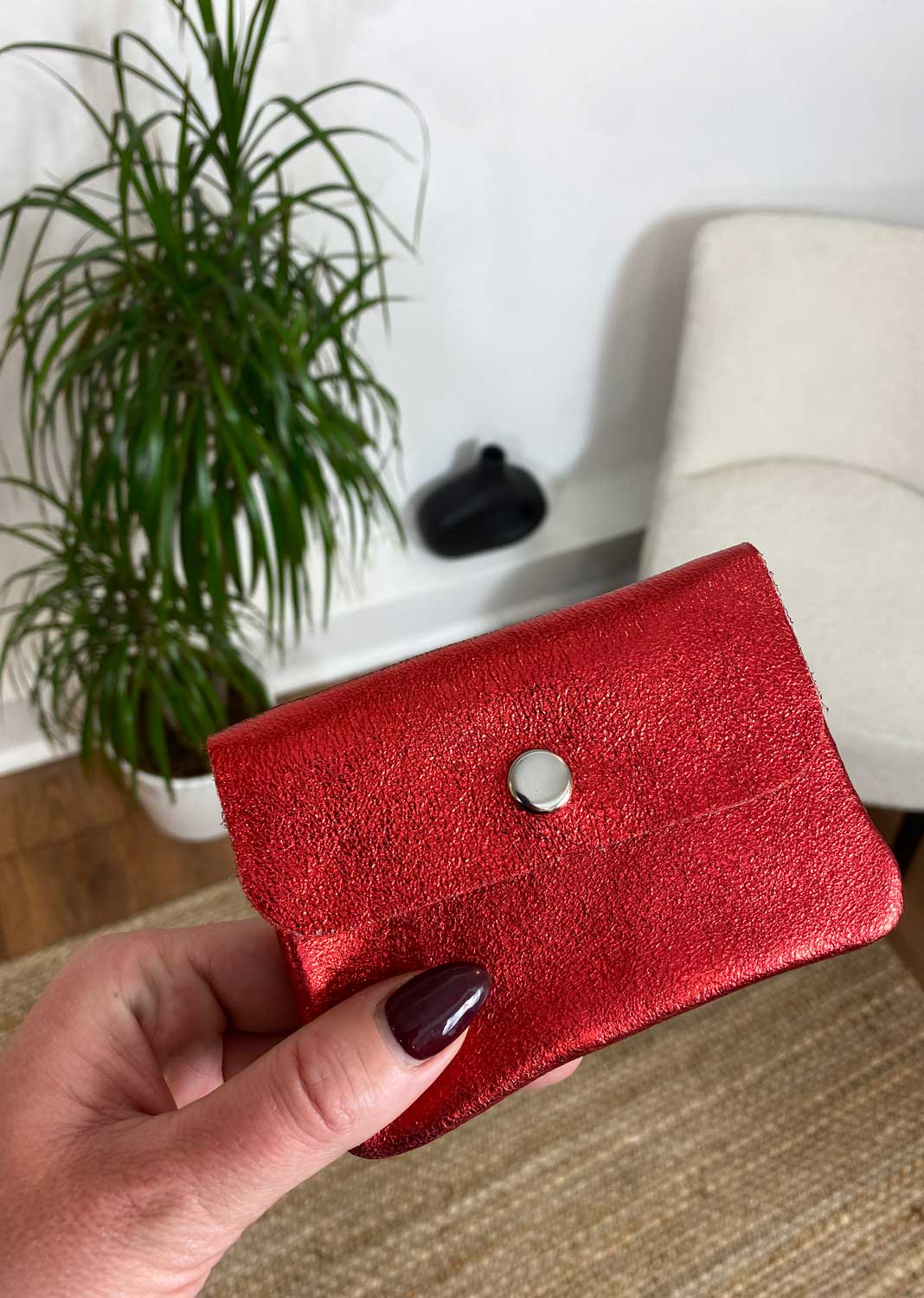 Metallic Small Leather Purse