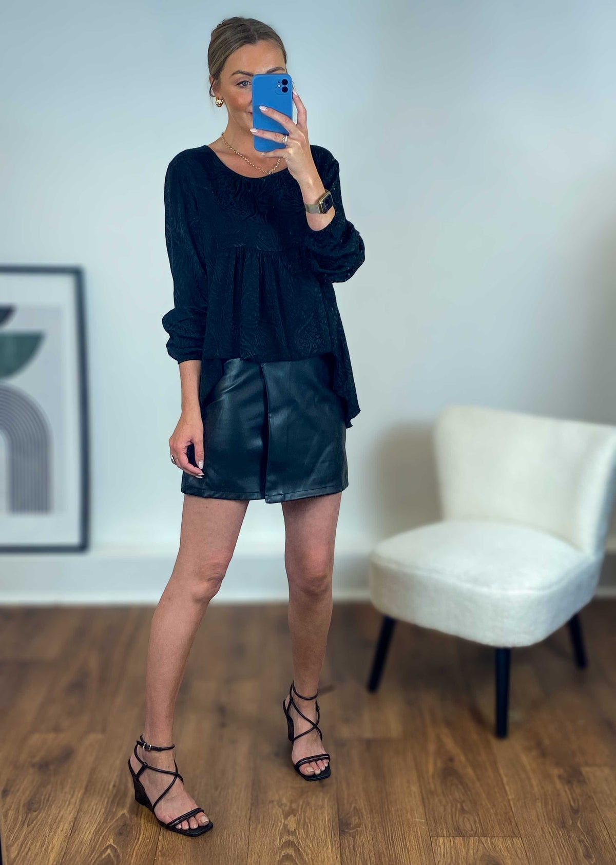 FAUX LEATHER MINI SKIRT