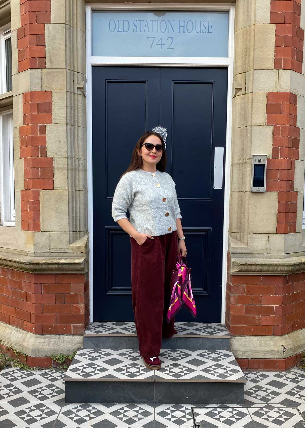 Misty Cord Pants Burgundy