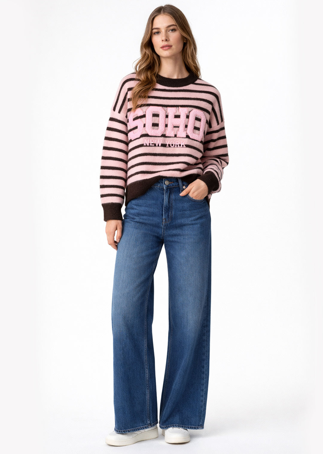 Soho Stripe Jumper Pink
