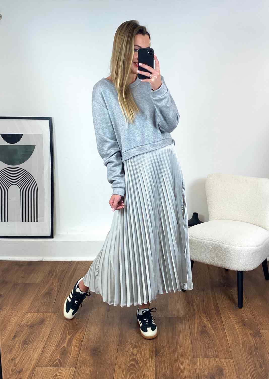 Pleated Jumper Dress Bond Boutique