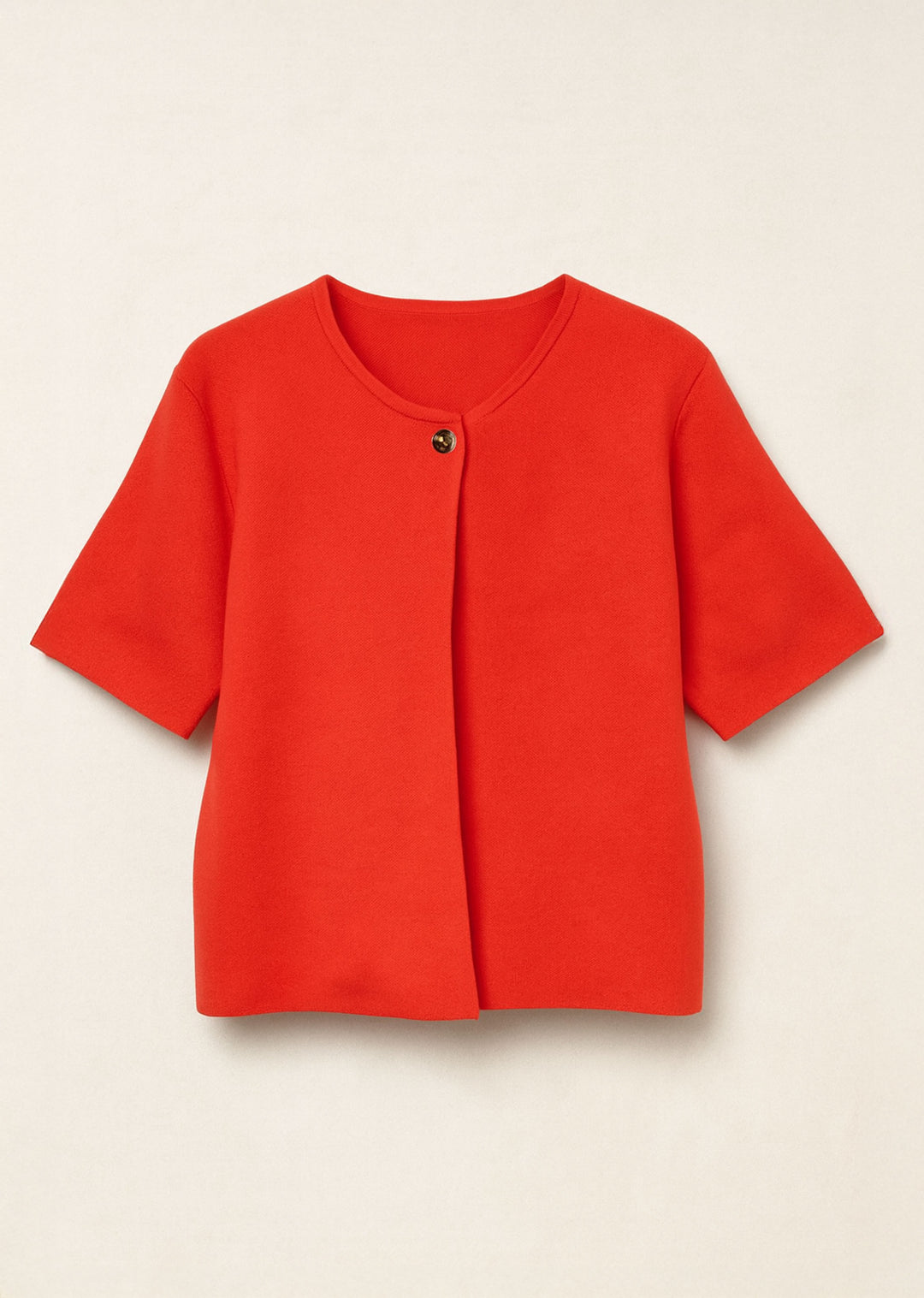 Red Short Sleeve Cardigan 