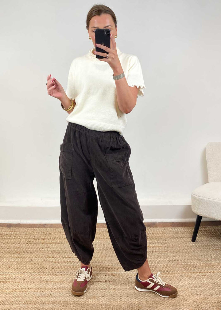 Remy Cord Barrel Pants Brown