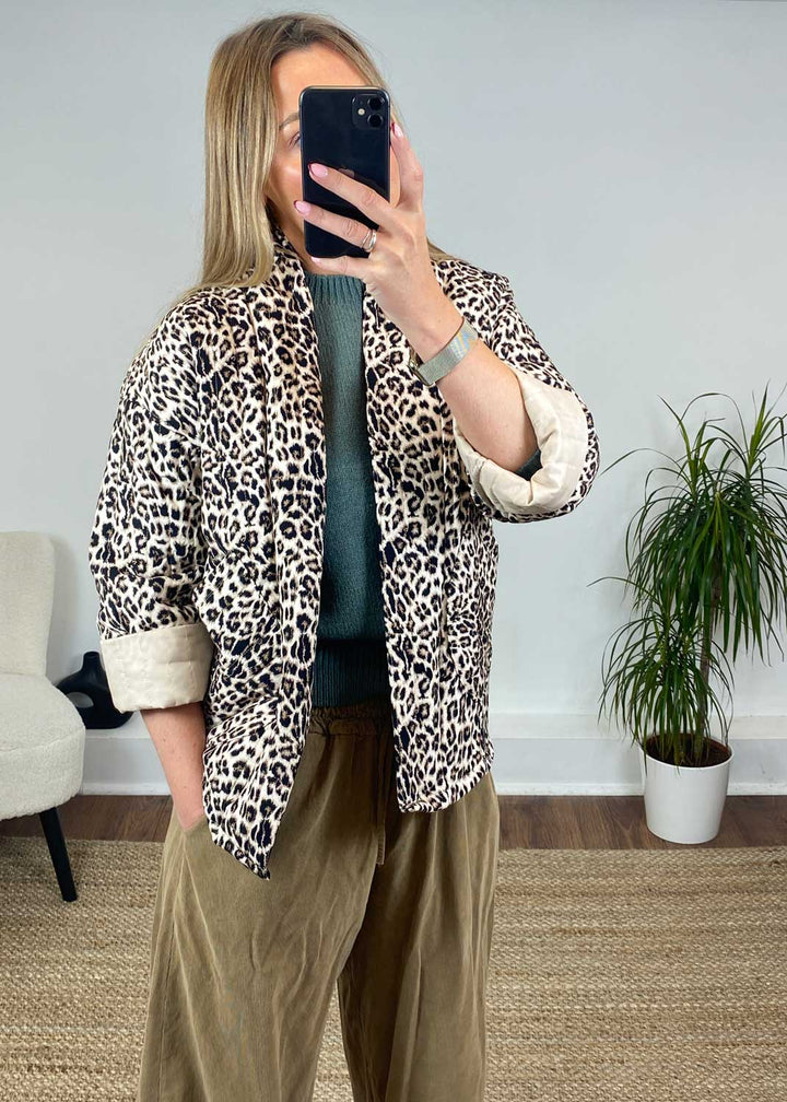 Sadia Leopard Quilted Jacket
