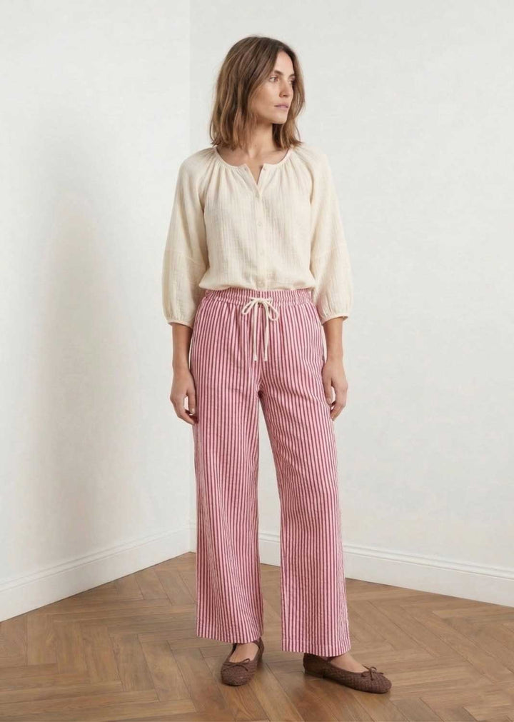 Scarlett Raspberry Stripe Pants