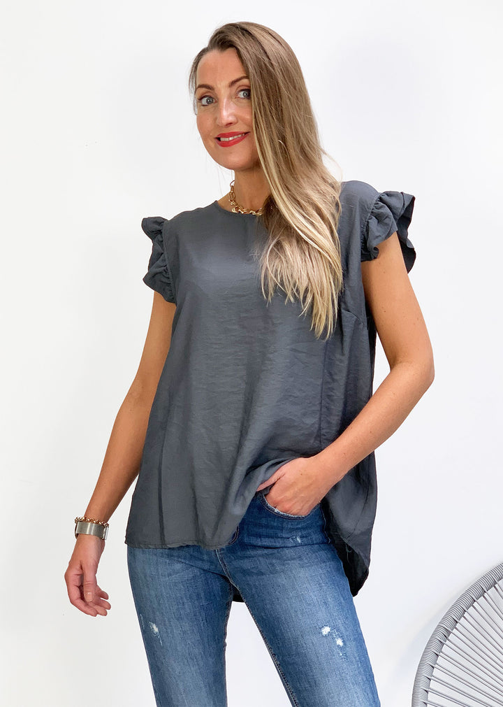 Pia Button Back Top