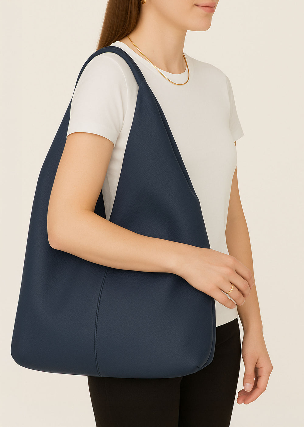 Slouchy 2 in 1 Tote Bag Navy