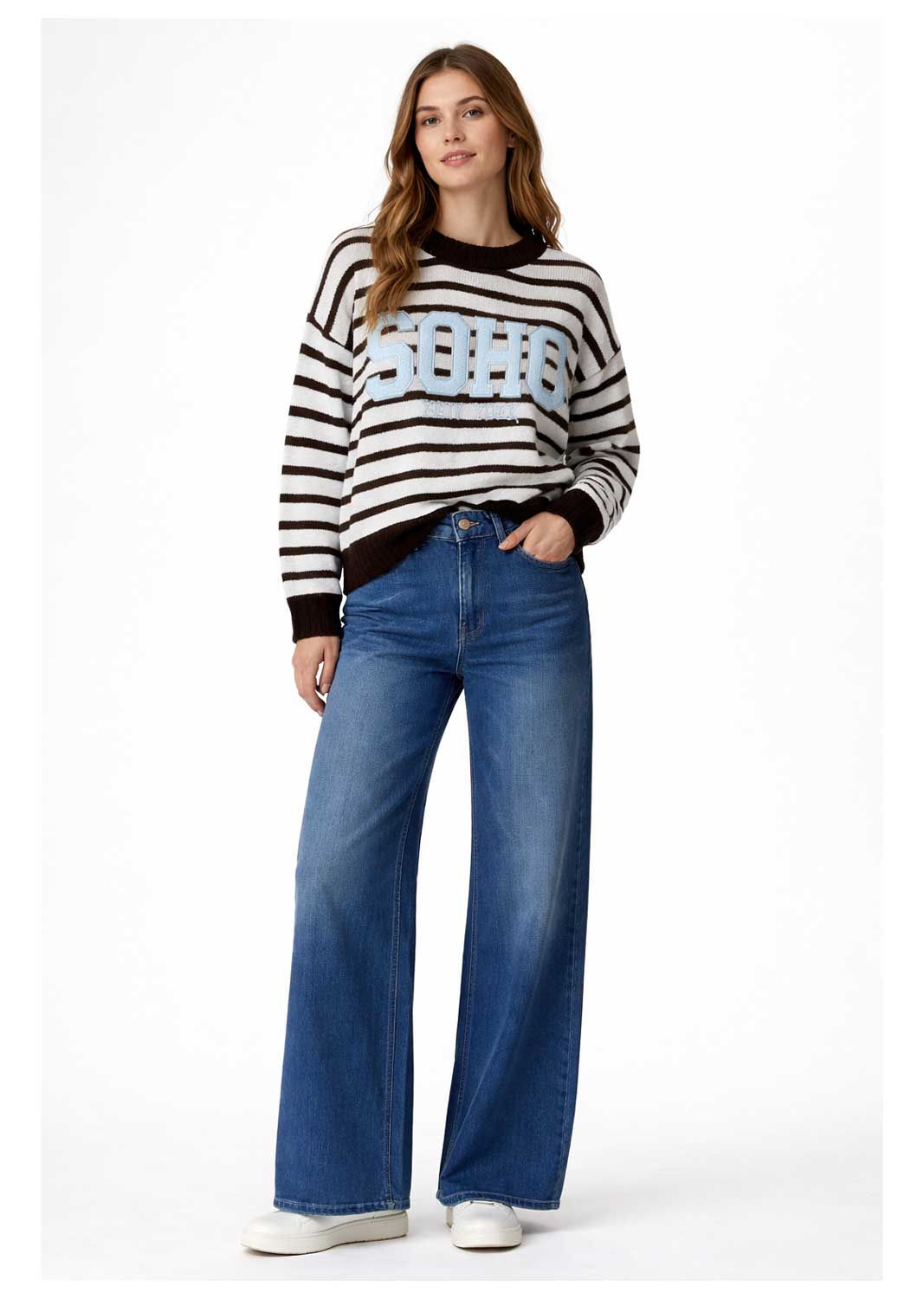 Soho Stripe Jumper Blue