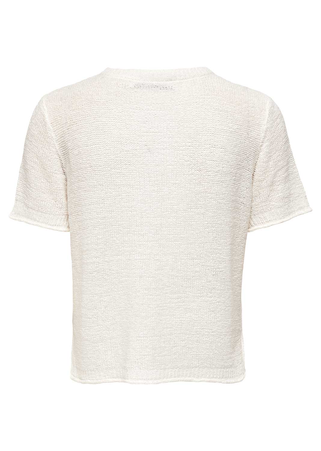 Sunny Crochet Knitted Tshirt in Ivory