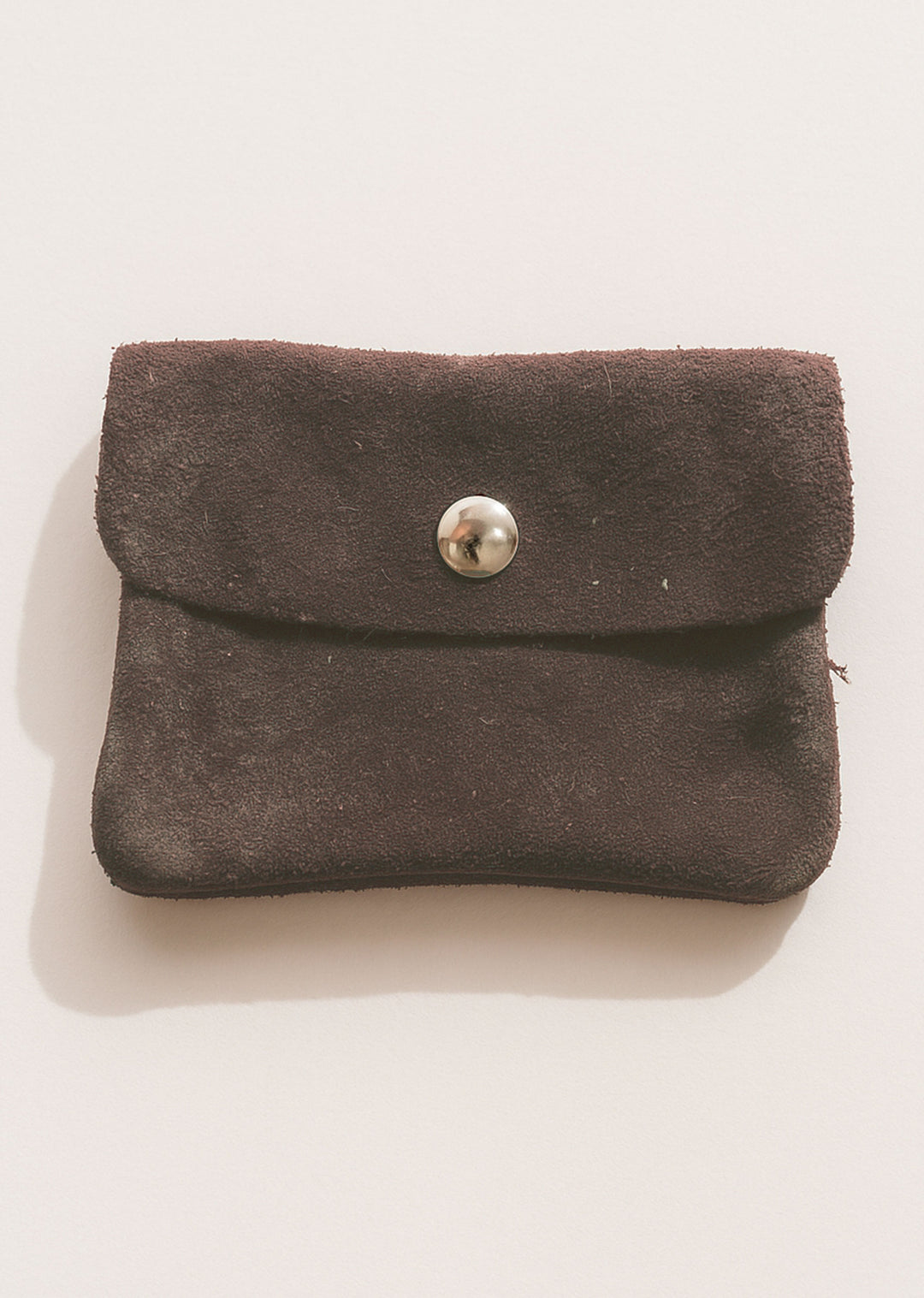 Small Suede Leather Purse taupe
