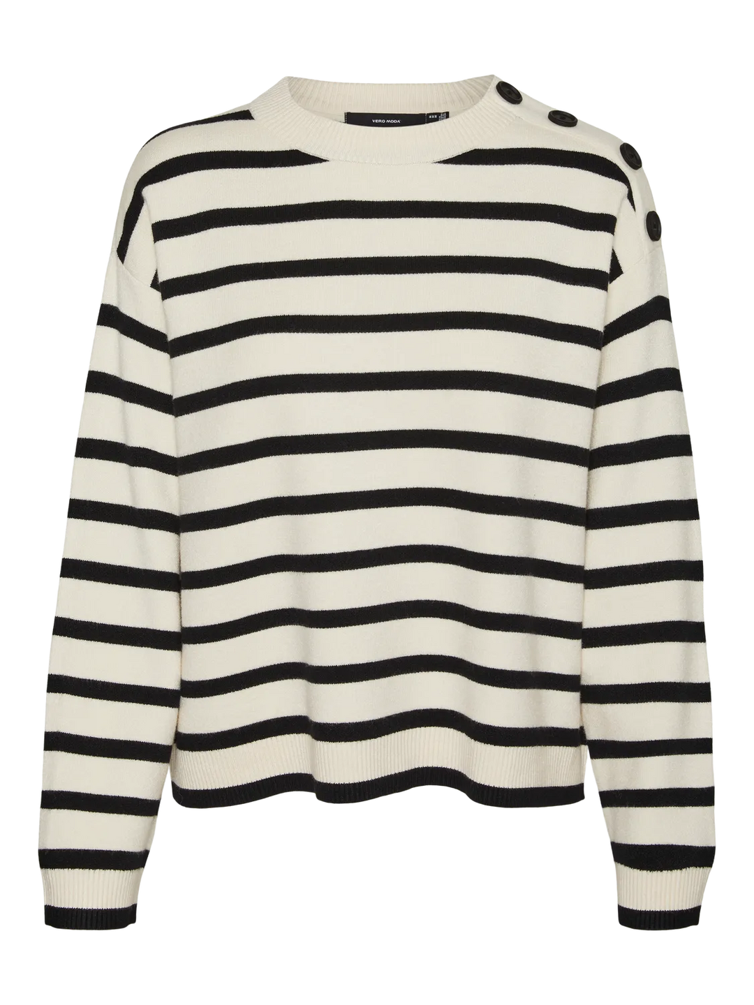 Saba Stripe Button Jumper in Cream