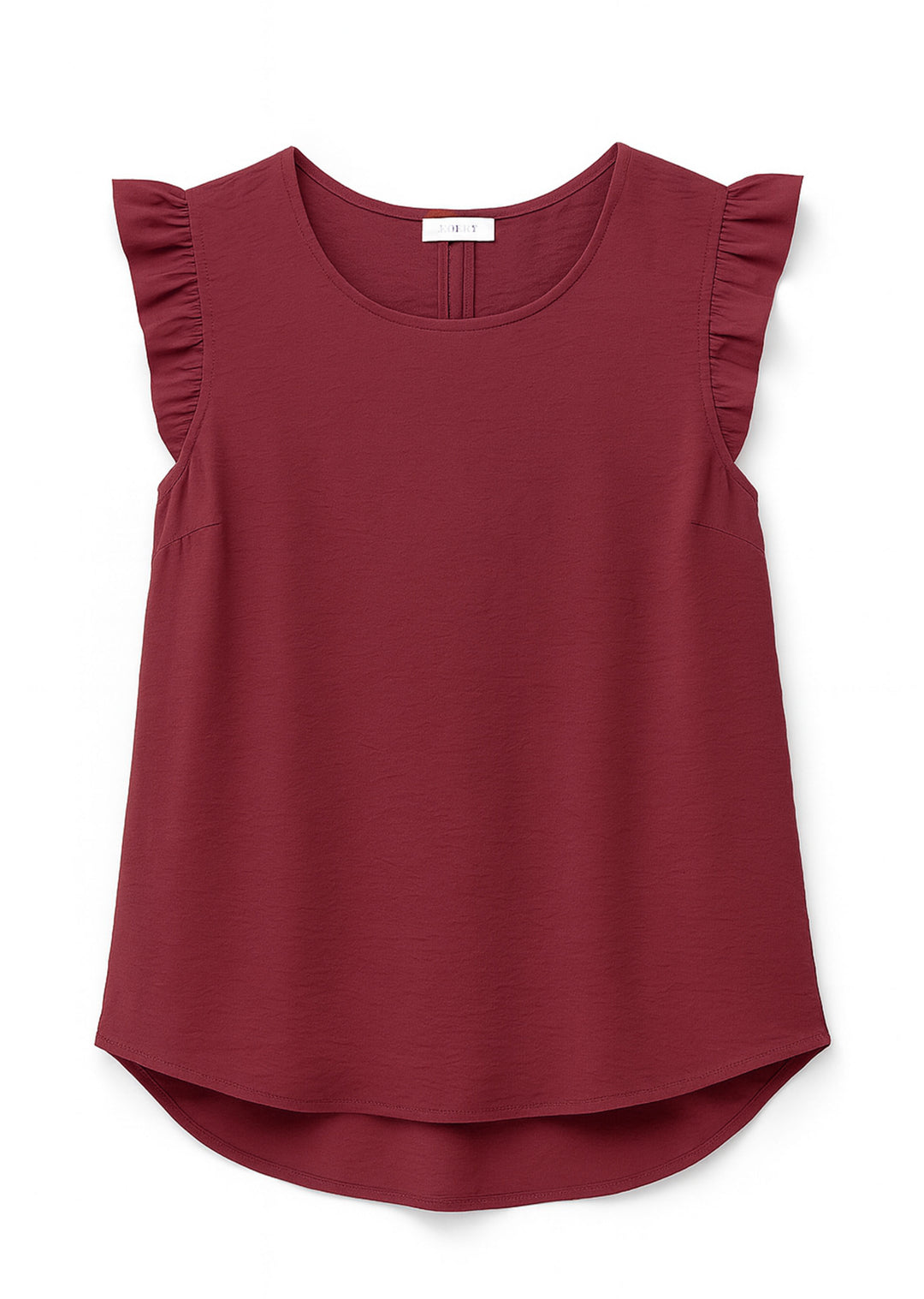 Wine Red Button Back Top