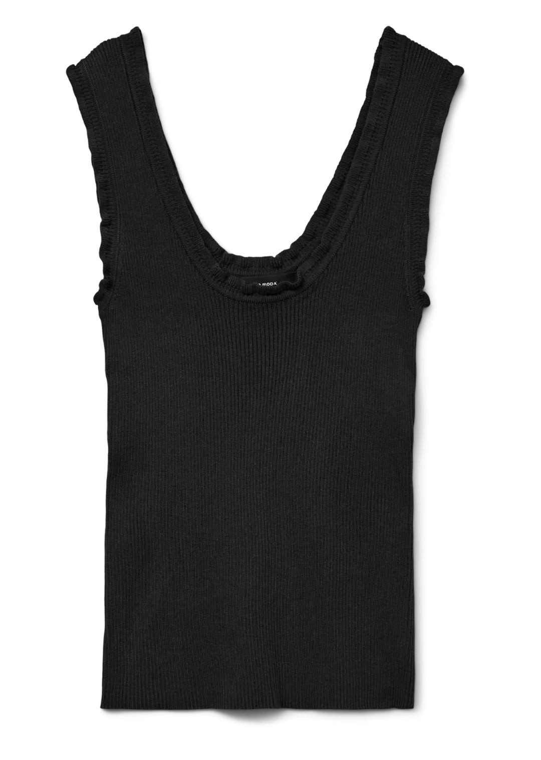 Wonder Ribbed Vest in Black