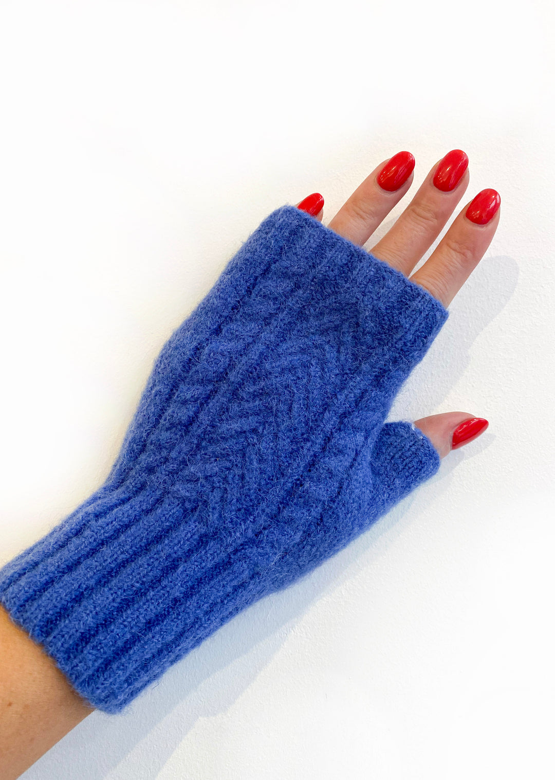 Blue Knit Mittens