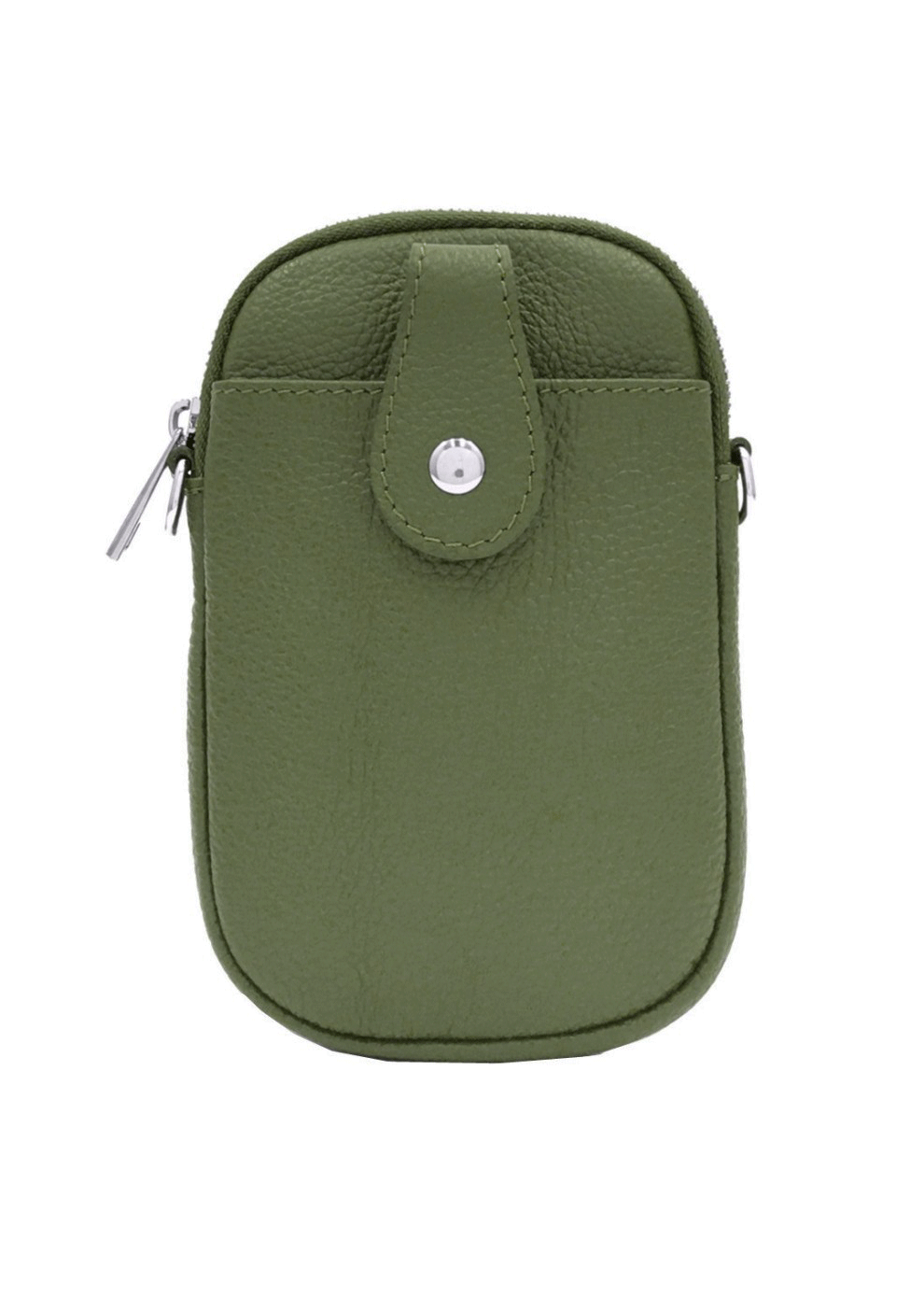 Khaki Leather Phone Bag