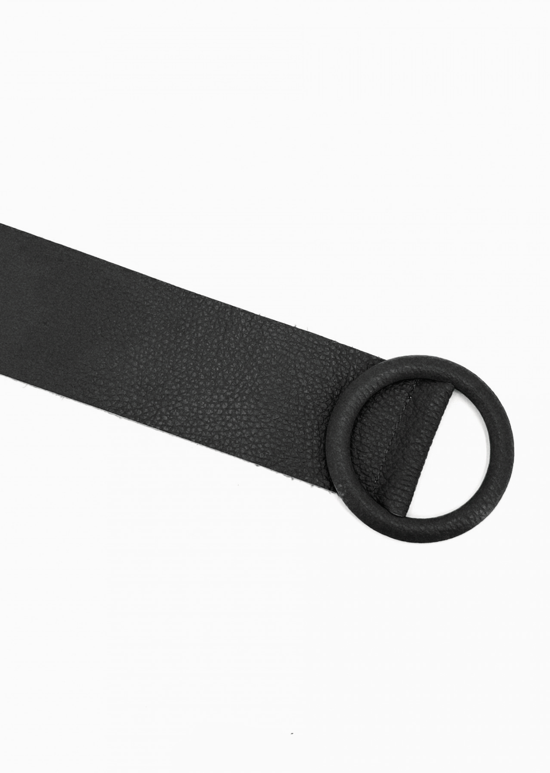 Black Leather Wide Belt 